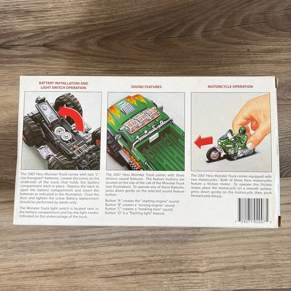 Hess Toy Monster Truck With Motorcycles MonsterTruck 2007 Gas Station 🆕